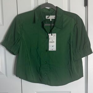 Zara Green Crop Top